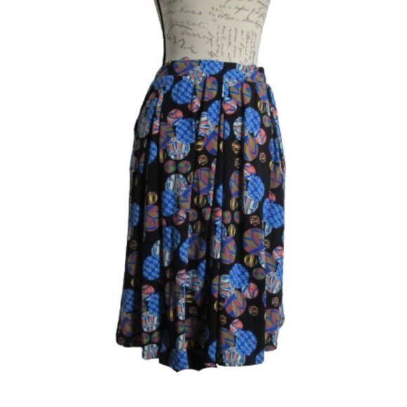 LuLa Roe Simple Comfortable Women Black Multi Colored Pleated Shirt - Picture 2 of 6